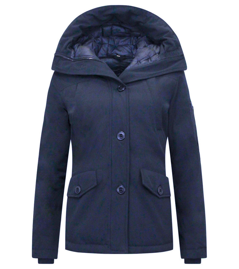 TheBrand Winter Jacket For Girls With Hood  - 503 - Blue