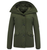 TheBrand Winter Jacket For Girls With Hood  - 503 - Green