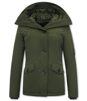 TheBrand Winter Jacket For Girls With Hood  - 503 - Green