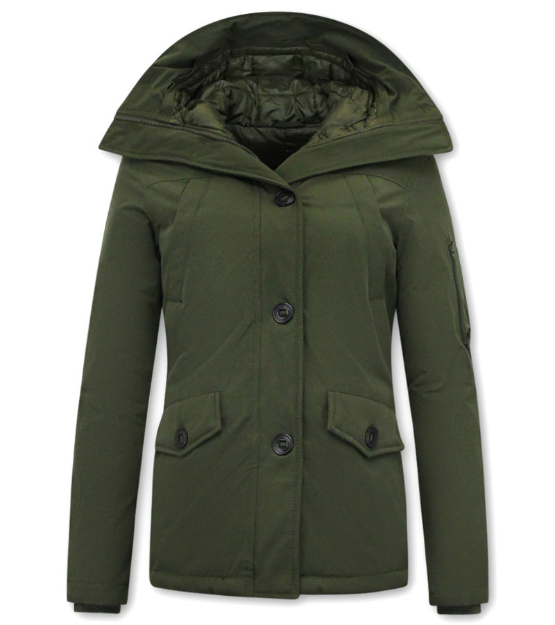 TheBrand Winter Jacket For Girls With Hood  - 503 - Green