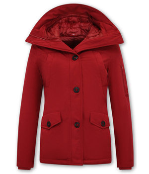 TheBrand Winter Jacket For Girls With Hood  - 503 - Red