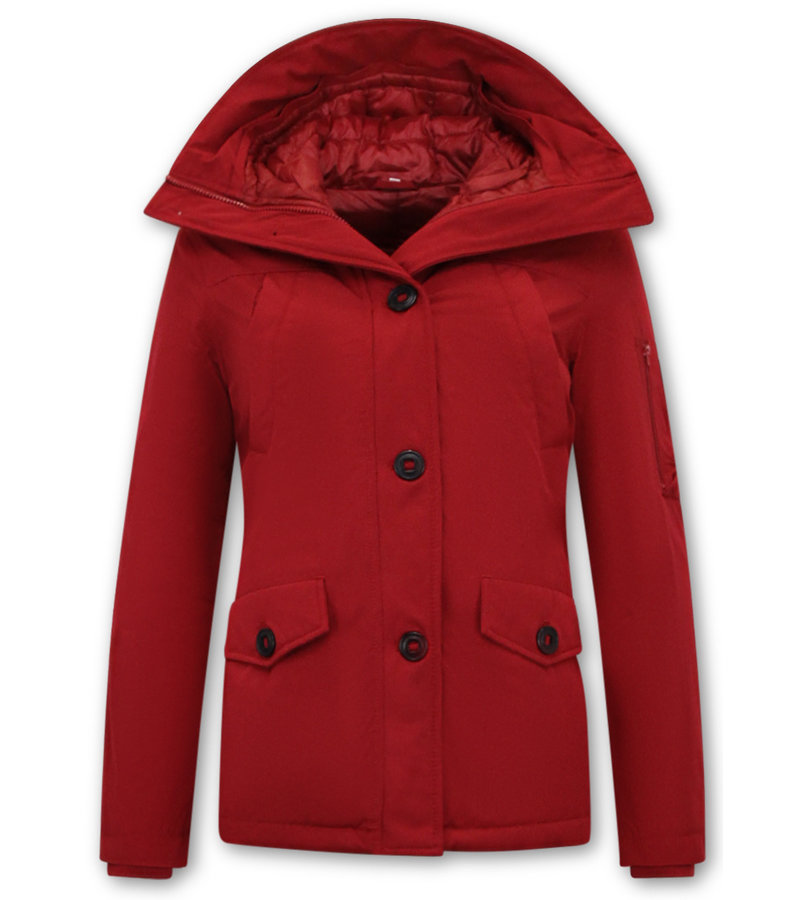 TheBrand Winter Jacket For Girls With Hood  - 503 - Red