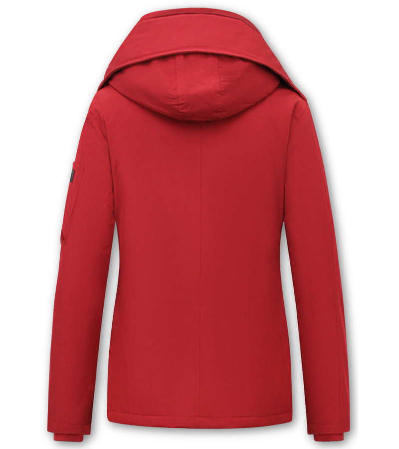 TheBrand Winter Jacket For Girls With Hood  - 503 - Red