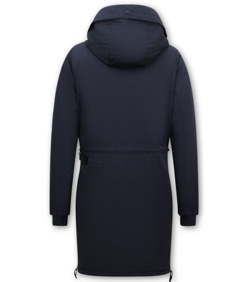 Gentile Bellini Women's Long Padded Jacket With Hood - 8836 - Blue