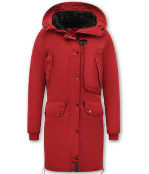 Gentile Bellini Women's Long Padded Jacket  - 8836 - Red