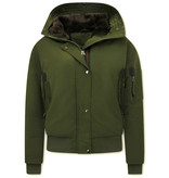 Gentile Bellini Short Winter Jackets For Ladies - 8815 - Green