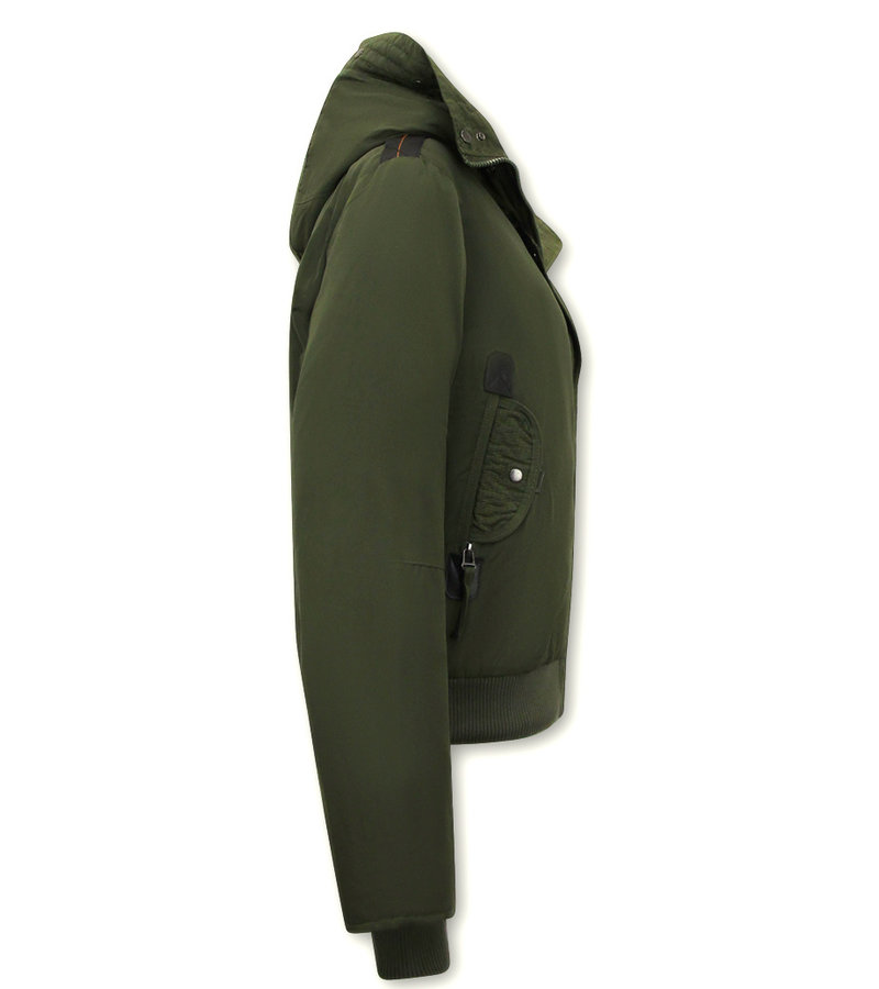 Gentile Bellini Short Winter Jackets For Ladies - 8815 - Green