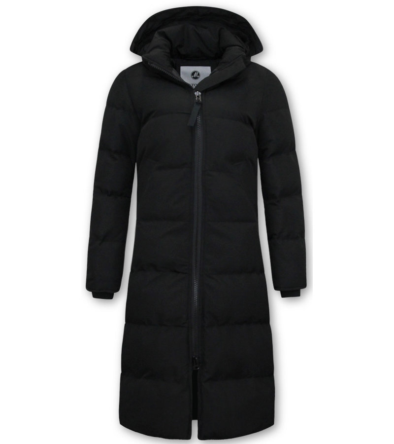 Matogla Womens Long Puffer Winter Jacket  - 8606 - Black