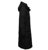 Matogla Womens Long Puffer Winter Jacket  - 8606 - Black