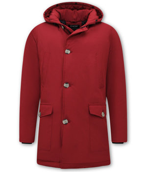 Enos Winter Jacket Men's Parka Quilted uk - 7101 - Red