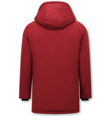 Enos Winter Jacket Men's Parka Quilted uk - 7101 - Red