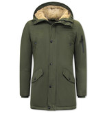 Enos Men's Winter Jacket Parka with Hood - 7105 - Green