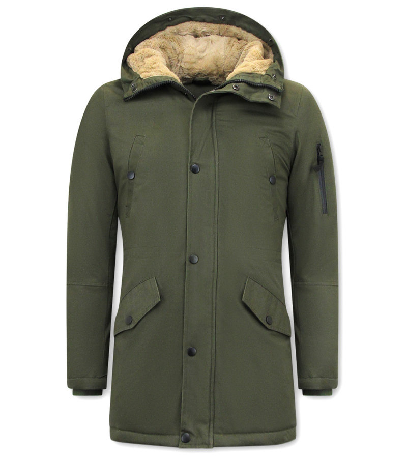 Enos Men's Winter Jacket Parka with Hood - 7105 - Green