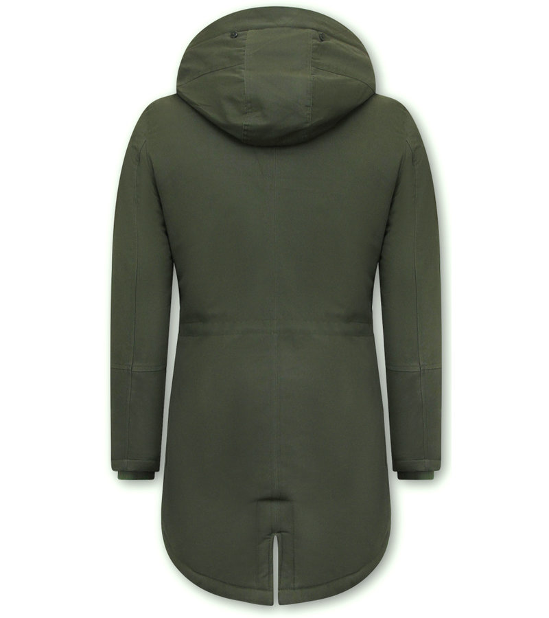 Enos Men's Winter Jacket Parka with Hood - 7105 - Green
