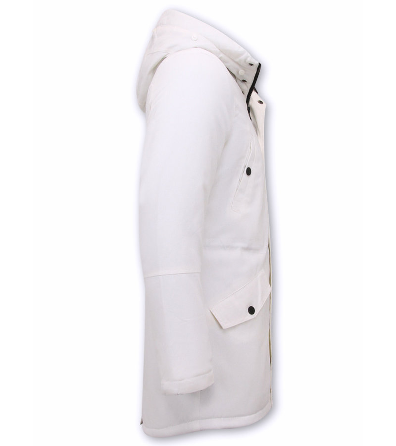 Enos White Winter Jacket Men Parka - 7105