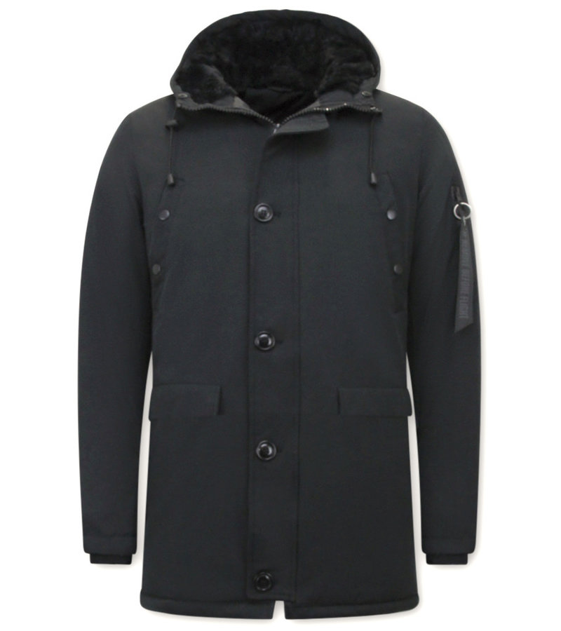 Enos Men's Winter Coats Long - 7103 - Black