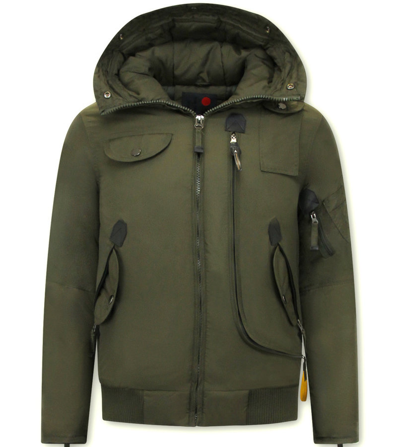 Just Key Men's Short Winter Jacket - 1771 - Green