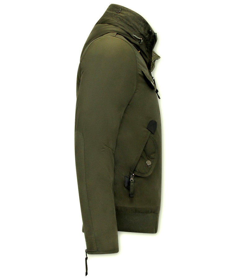 Just Key Men's Short Winter Jacket - 1771 - Green