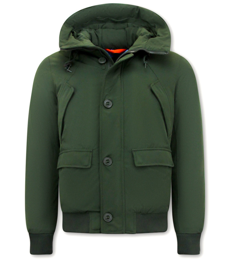 Warren Webber Men's Winter Jacket Short with Hood - 8002 - Green