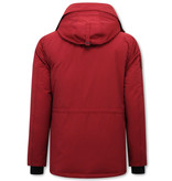 Beluomo Medium-length Men's Winter Jacket with Hood -7503 - Red