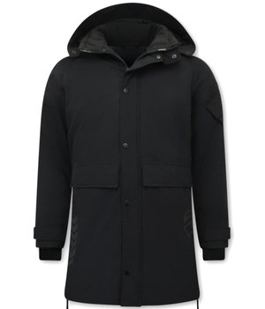 Enos Long Winter Coat For Men - 9803 - Black