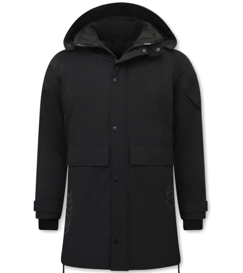 Enos Long Winter Coat For Men - 9803 - Black