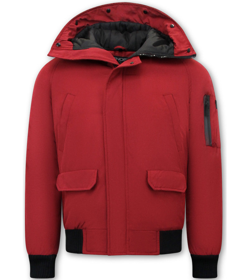 Enos Short Model Men's Winter Jacket - 8821 - Red