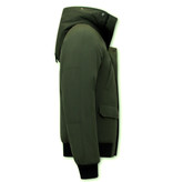 Enos Short  Men's Winter Jacket with Hood - 8821 - Green