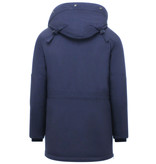 Enos Long Winter Coats Men with Hood - 891 - Blue