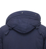 Enos Long Winter Coats Men with Hood - 891 - Blue