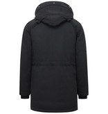 Enos Long Men's Parka Coat with Hood - 891 - Black