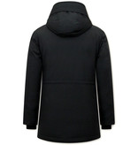 Tony Backer Padded Long Coat with Hood - 8202 - Black