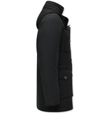 Tony Backer Padded Long Coat with Hood - 8202 - Black