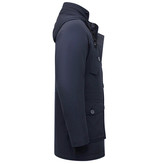 Tony Backer Men's Padded Jacket with Hood - 8202 - Blue