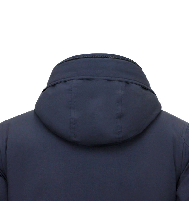 Tony Backer Men's Padded Jacket with Hood - 8202 - Blue