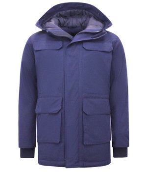 Enos Long Winter Coat Men's Parka - 7169 - Blue