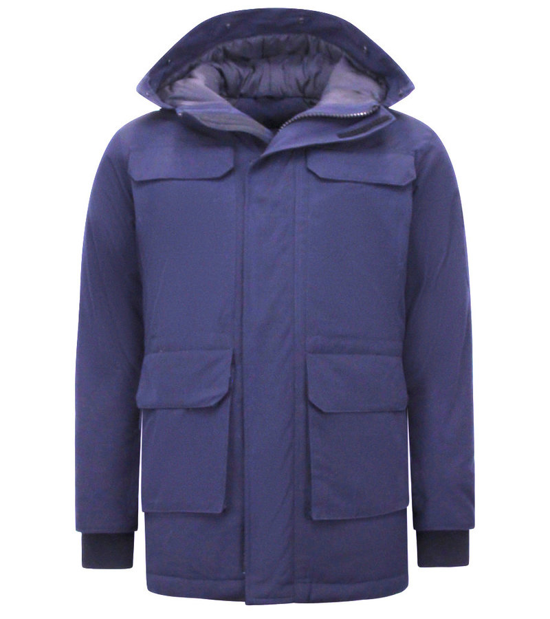 Enos Long Winter Coat Men's Parka - 7169 - Blue