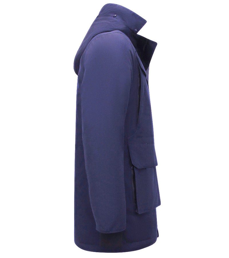 Enos Long Winter Coat Men's Parka - 7169 - Blue
