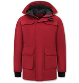 Enos Men's Parka Long Winter Coat - 7169 - Red