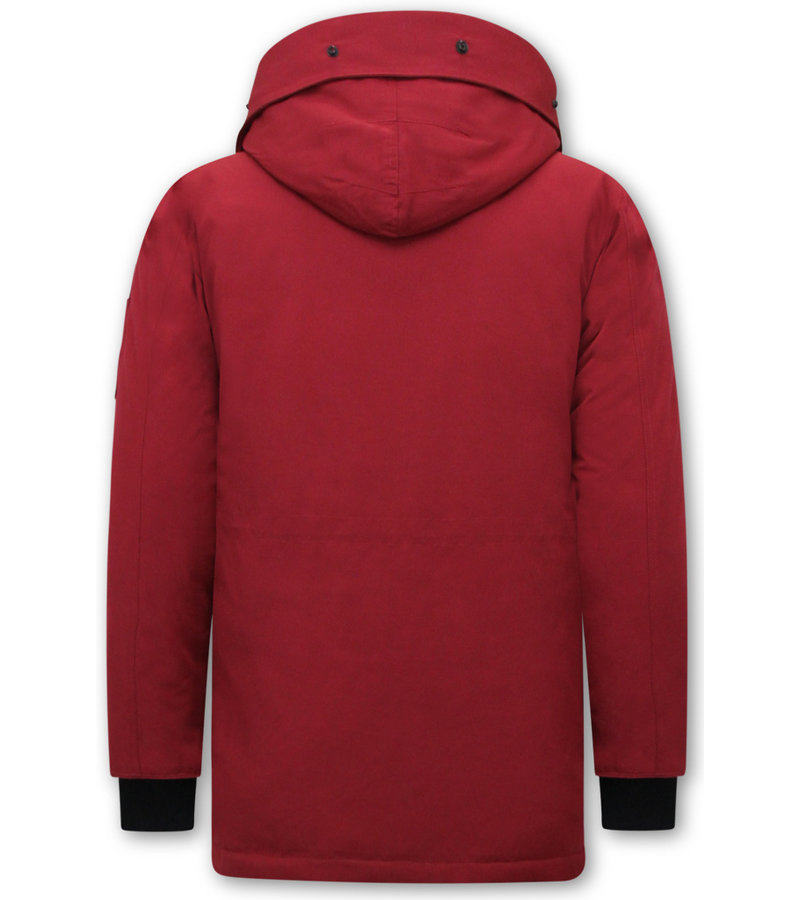 Enos Men's Parka Long Winter Coat - 7169 - Red