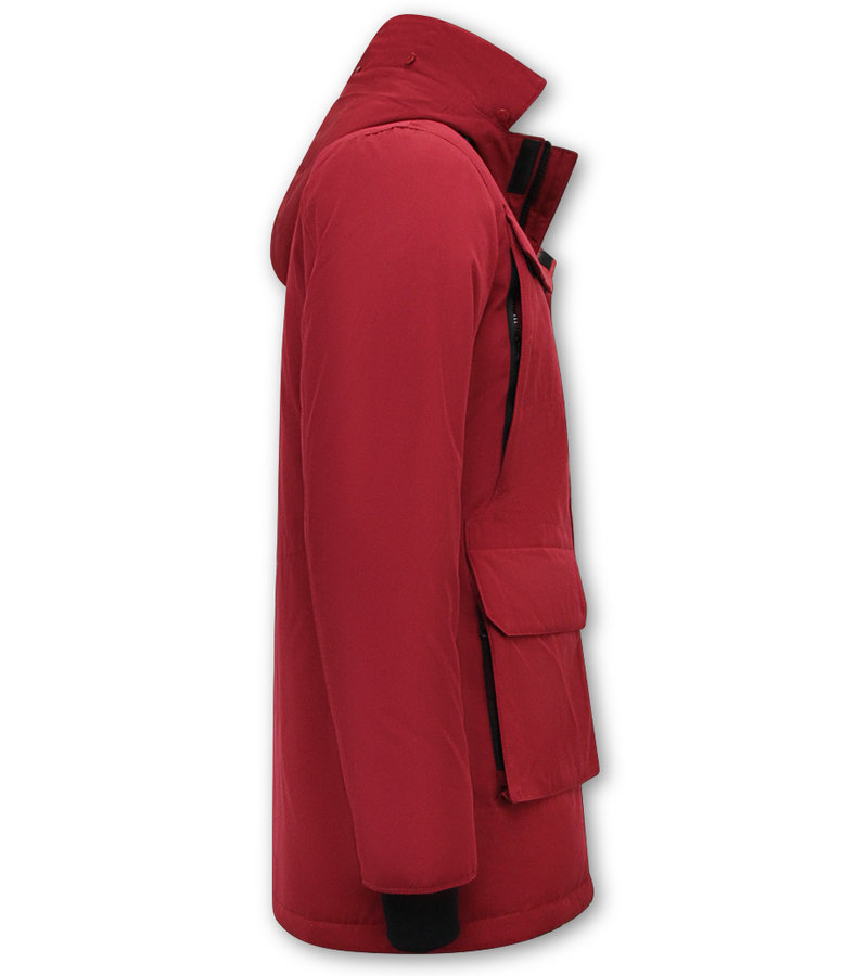 Enos Men's Parka Long Winter Coat - 7169 - Red