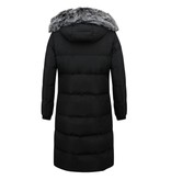 Matogla Puffer Jacket Women's Long with Hood - Black