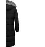 Matogla Puffer Jacket Women's Long with Hood - Black