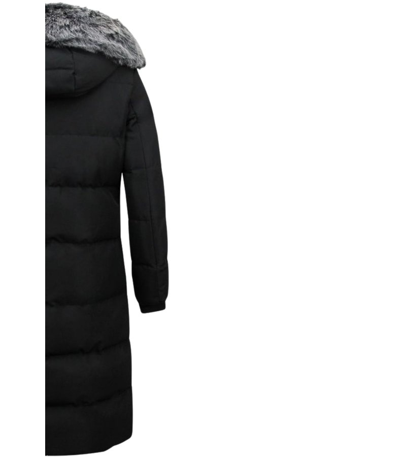 Matogla Puffer Jacket Women's Long with Hood - Black