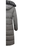 Matogla Long Women's Puffer Jackets With Hood - Grey