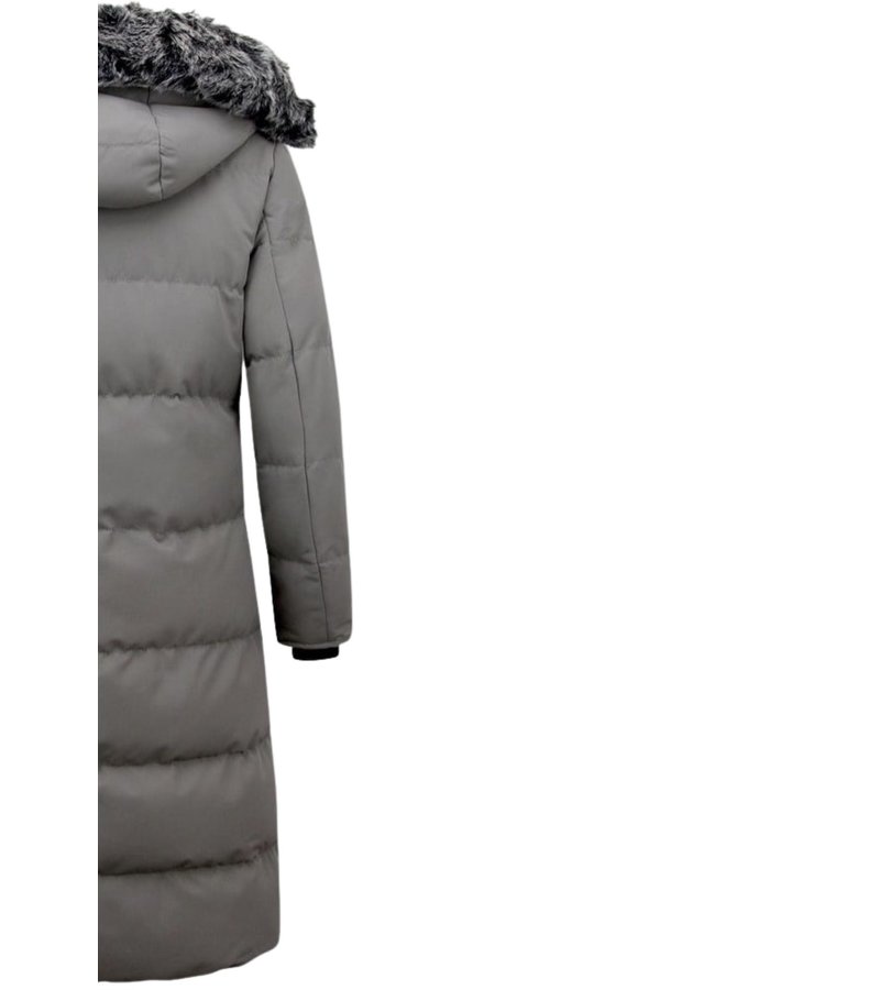 Matogla Long Women's Puffer Jackets With Hood - Grey