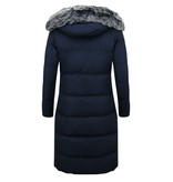 Matogla Puffer Coat Long Women with Hood - Blue