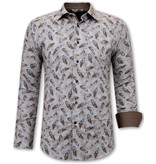 Gentile Bellini Feather Printed Shirts Men - 3111- Brown
