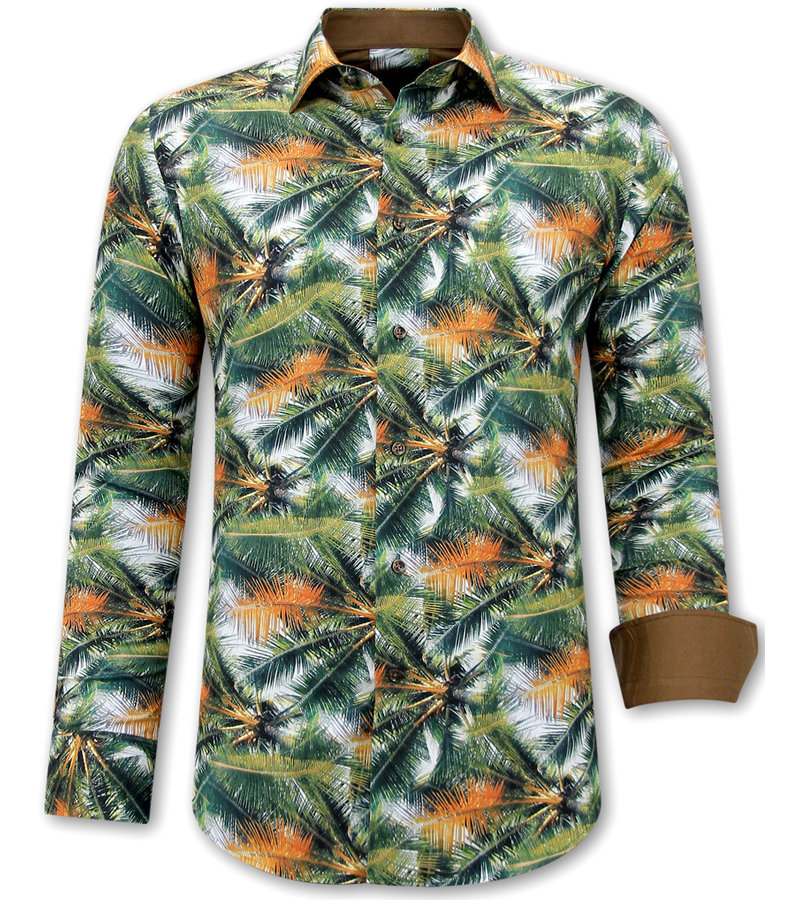 Gentile Bellini Men Shirt Tropical Print - 3114 - Green