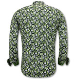 Gentile Bellini Leaf Printed Men's Shirt - 3115 - Green